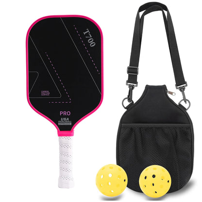 Variant image for Raw Carbon Fiber Pickleball Paddle with 16MM Polymer Core and Faux Leather Grip for Enhanced Control and Spin-3