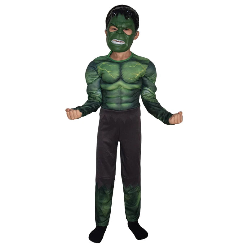 Hulk Bruce Banner-spierkostuumset voor Halloween, cosplaykostuum met handschoenen voor mannen, carnaval en feest 2026