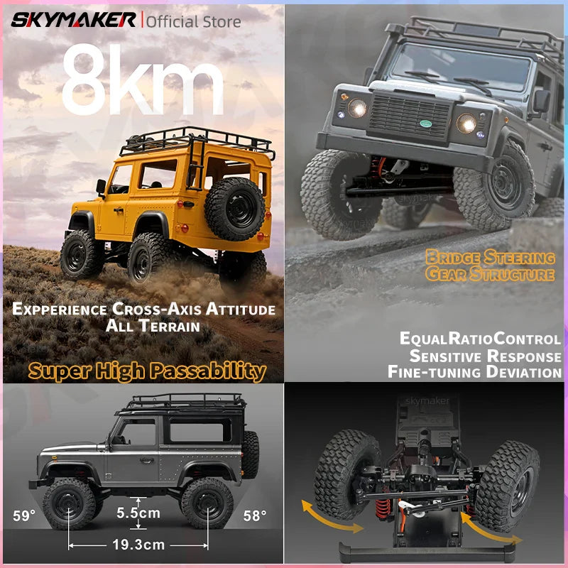RC Car Rock Crawler RTR 2.4G 4WD Defender Style Offroad Toy Back To School 2025 Gift