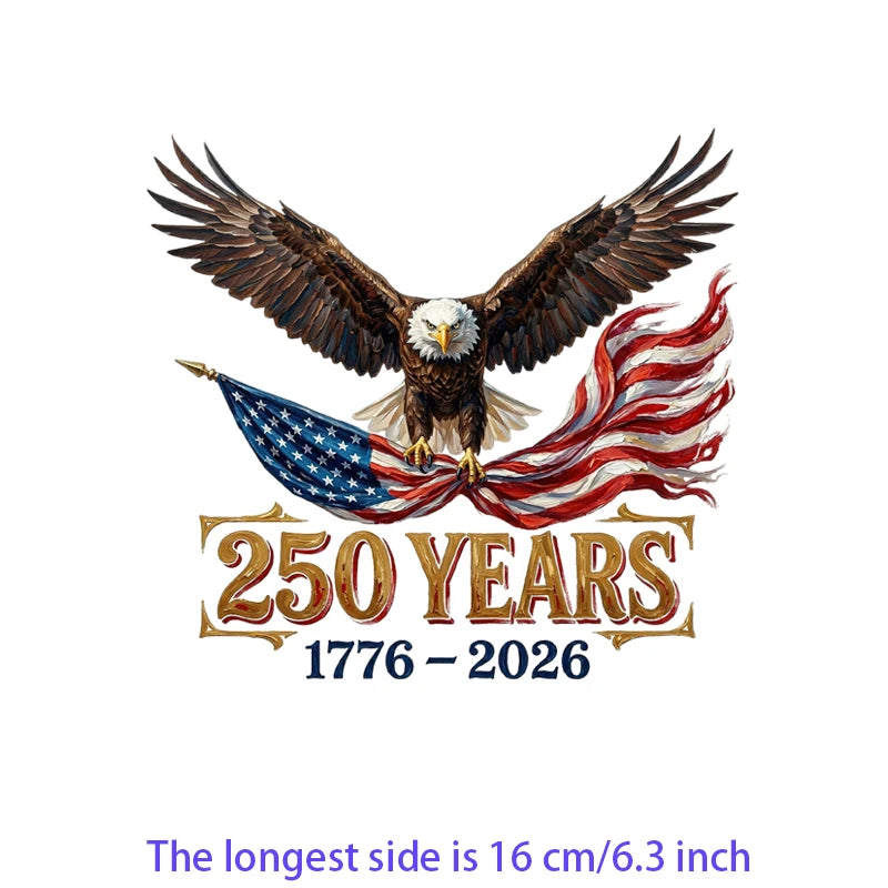 Iron On Patches USA Flag Bald Eagle Heat Transfer Set Patriotic 4th Of July DIY Clothing Decor 2026