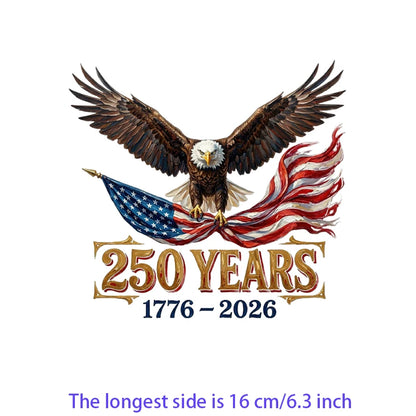 Iron On Patches USA Flag Bald Eagle Heat Transfer Set Patriotic 4th Of July DIY Clothing Decor 2026