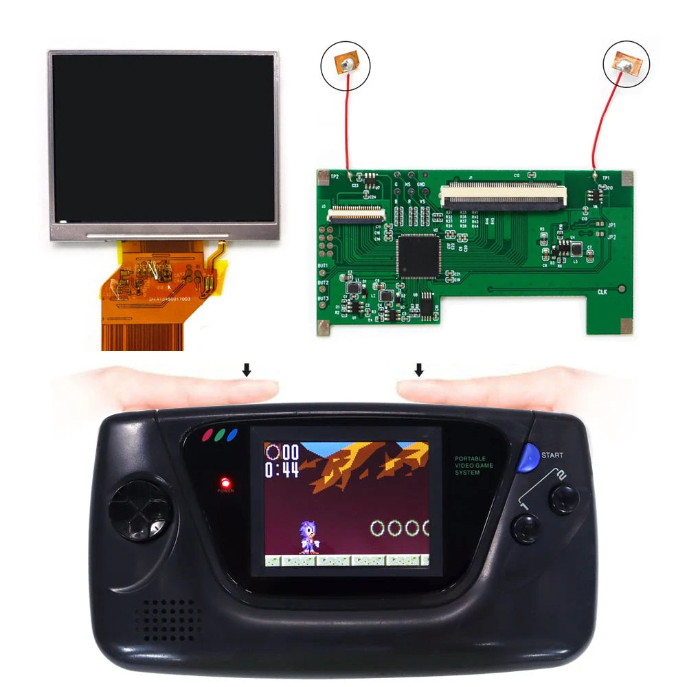 3.5" LCD Backlight Touch Screen Kit for Sega Game Gear - VGA Output, Easy Install, High-Resolution Display