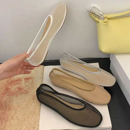 Lightweight Women Ballet Flats - Shallow Slip On Mesh