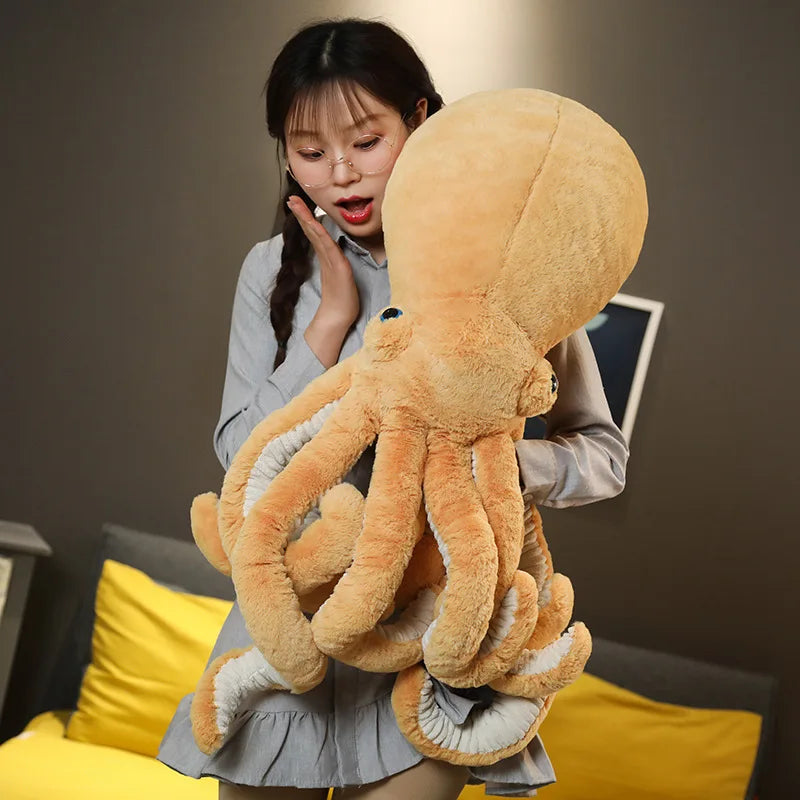 Jouet Poulpe en Peluche Coussin Créature Marine Réaliste en Peluche
