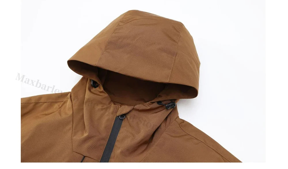 Chaqueta impermeable para hombre para senderismo - Poliéster con capucha extragrande