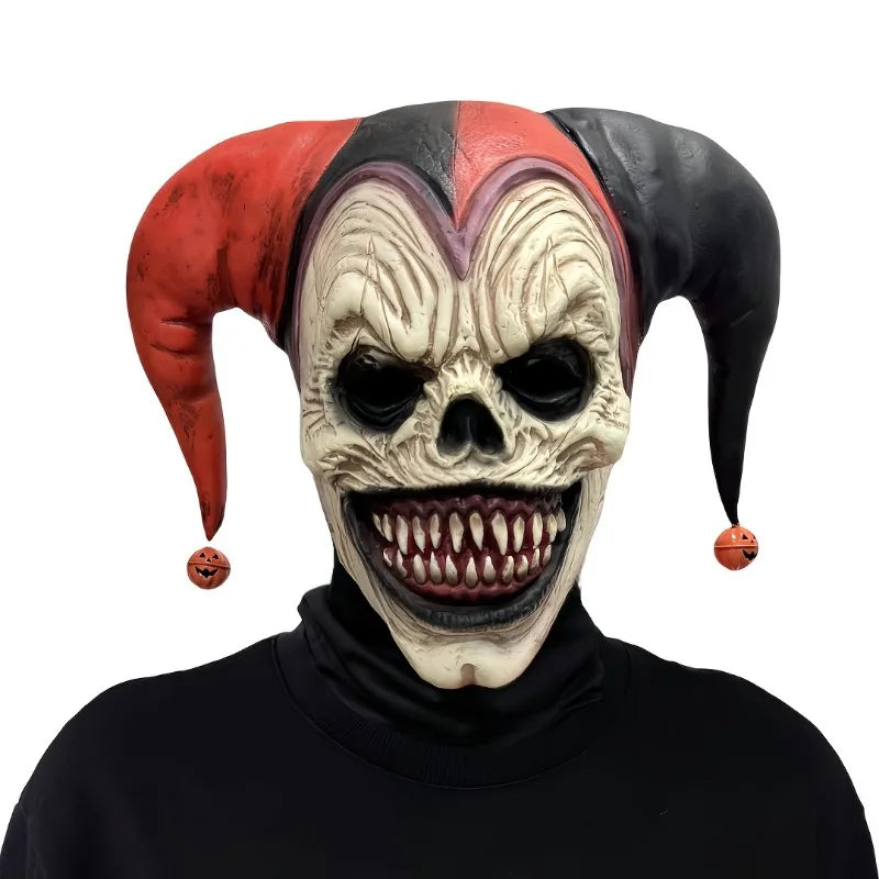 Clown Mask Latex Horned Skull Scary Halloween Cosplay