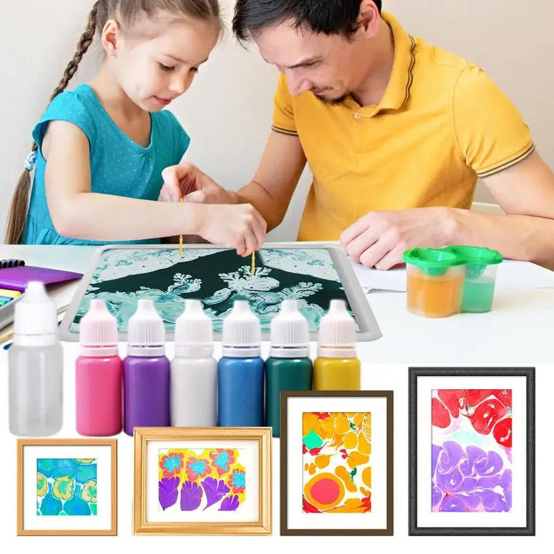 Kids Creative Marbling Paint Set - Fun DIY Art Kit for Boys & Girls Aged 6-10, Unique Holiday Gift for Aspiring Young Artists