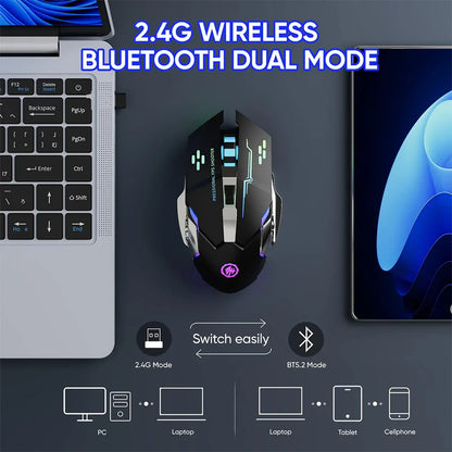 Wireless Gaming Mouse Rechargeable Silent RGB Backlight