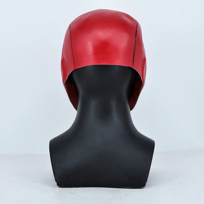 Red Hood-superheldenhelm van latex, cosplaymasker dat het hele gezicht bedekt, voor volwassen mannen, Halloween en gemaskerde bals 2026