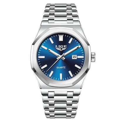 Quartz Watch Stainless Steel Waterproof Luminous Wristwatch