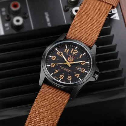 Horloge Nylon Band Kwarts Militair Stijl Duurzaam