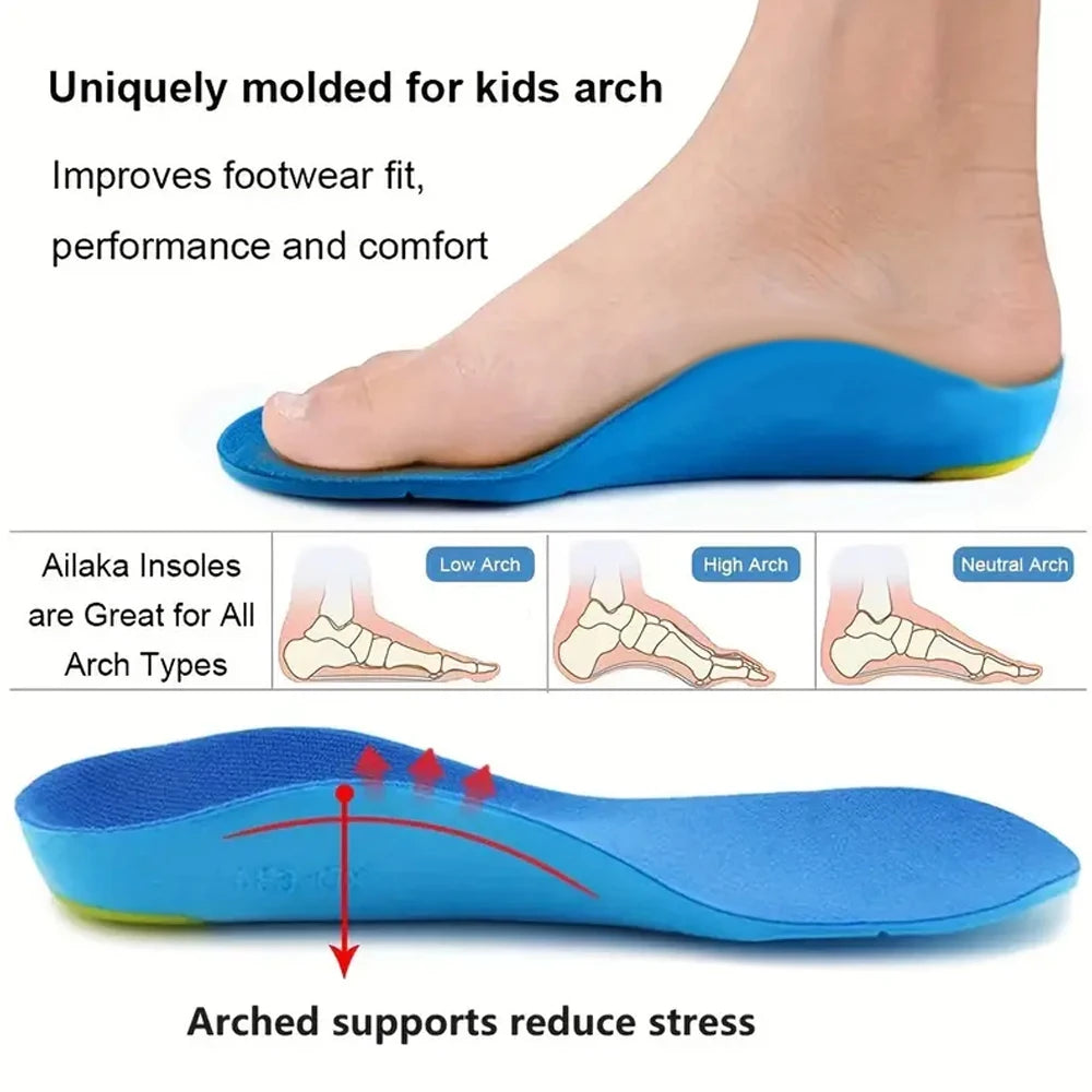 Kids Orthotic Insoles High Arch Support Sports Comfort Plantar Fascia Insole