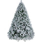 Snow Flocked Hinged Artificial Christmas Spruce Tree - Full & Lush Holiday Decoration for Home & Office with 1284 Bendable Branches