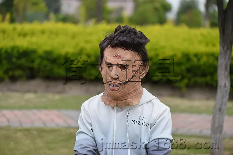 Leatherface-masker van Texas Chainsaw Massacre van siliconen, horrorcosplaymasker voor volwassenen, rekwisiet voor Halloweenfeesten 2026