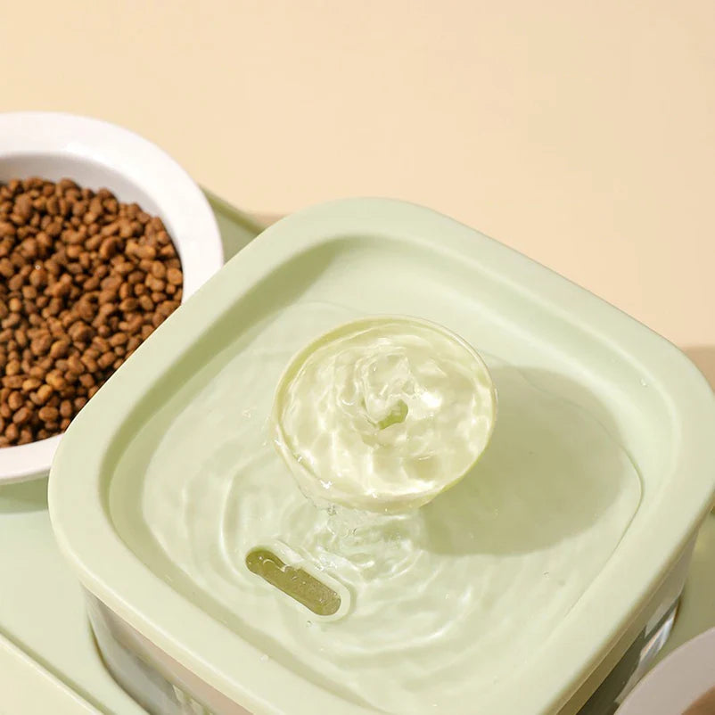 Automatischer Futterspender 200ml Portion Doppelnapf Edelstahl Futter- und Wasserstation Fall 2025 Rutschfest Leicht zu Reinigen