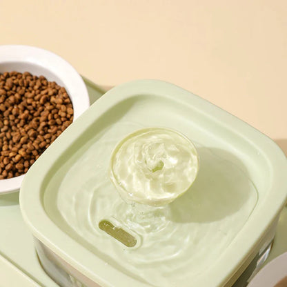 Automatischer Futterspender 200ml Portion Doppelnapf Edelstahl Futter- und Wasserstation Fall 2025 Rutschfest Leicht zu Reinigen
