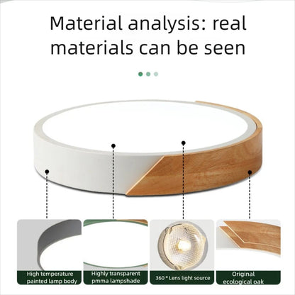 Japandi LED loftslampe nordisk træ moderne blød glød diffuser