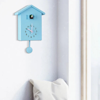 Cuckoo Wall Clock 20x25cm Muted Green Modern Hanging Home Clock Fall 2025 Whimsical Quartz Pendulum Gift