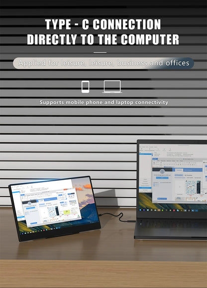 Bärbar 14-tums skärm 178 graders vy inbyggd högtalare