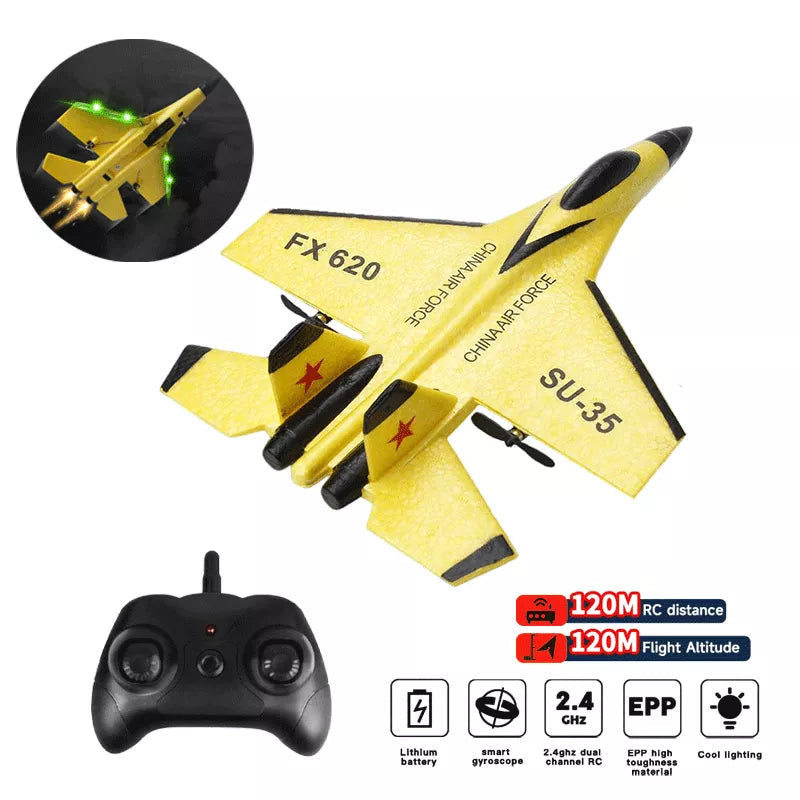 EPP Remote Control SU-35 Fighter Plane - 2.4G Glider Aircraft for Kids, Easy to Fly Toy