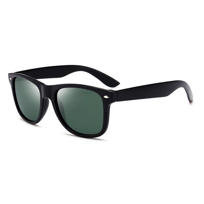 Classic Square Polarized Sunglasses for Men Women Retro Black Summer Driving Shades