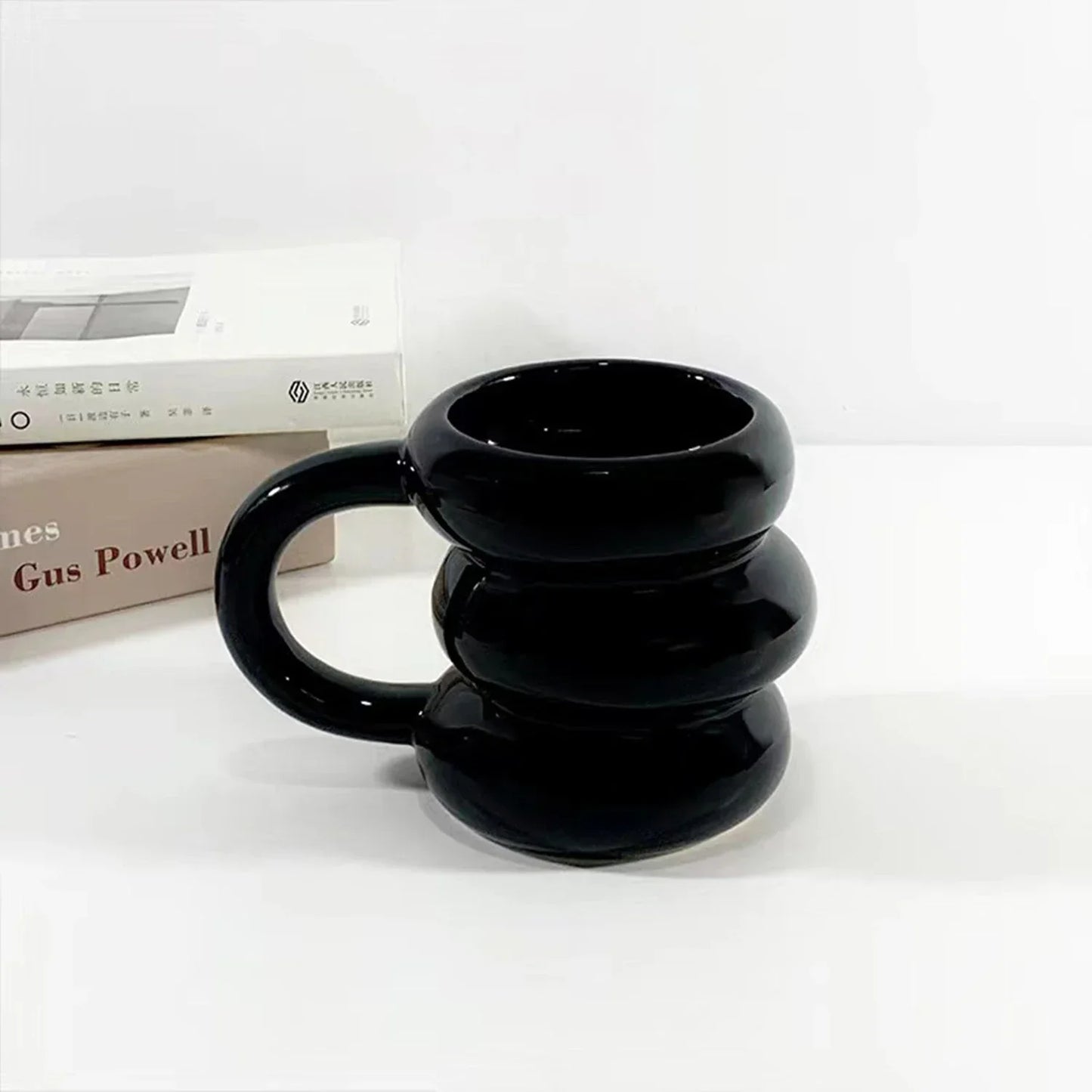 Keramik Kaffeetasse Kawaii Kreis Design Koreanischer Niedlicher Stil TikTok Viral Herbst 2025 Mikrowellengeeignet Geschenk