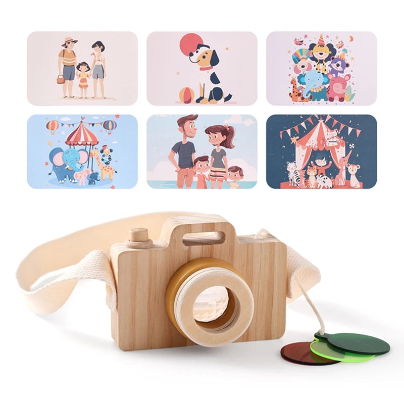 Variant image for Wooden Montessori Camera Toy for Kids, BPA Free, Lightweight, Sensory Play Gift for Toddlers and Young Children-1