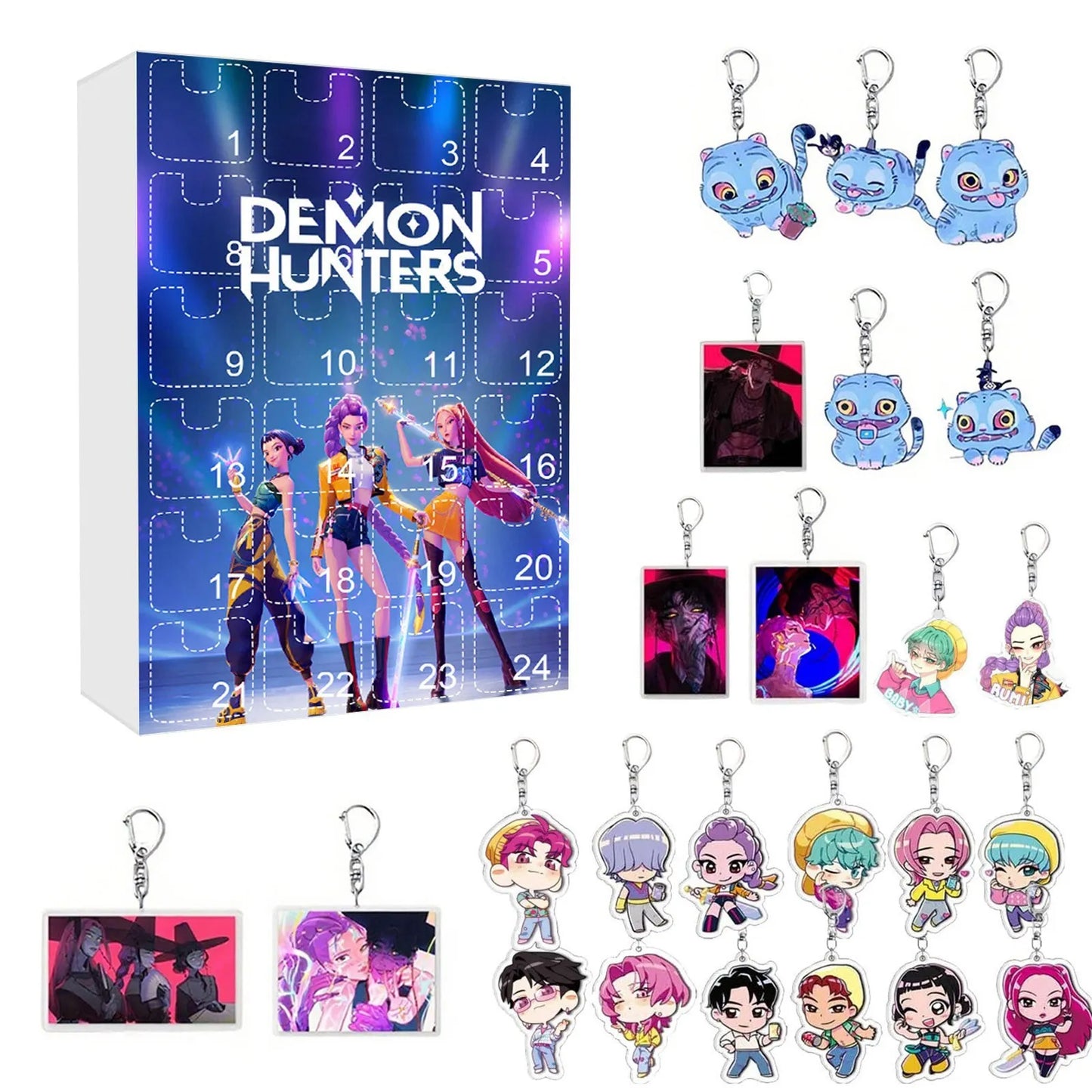 Kpop adventskalender 24 dagen demonjagers sleutelhanger cadeau