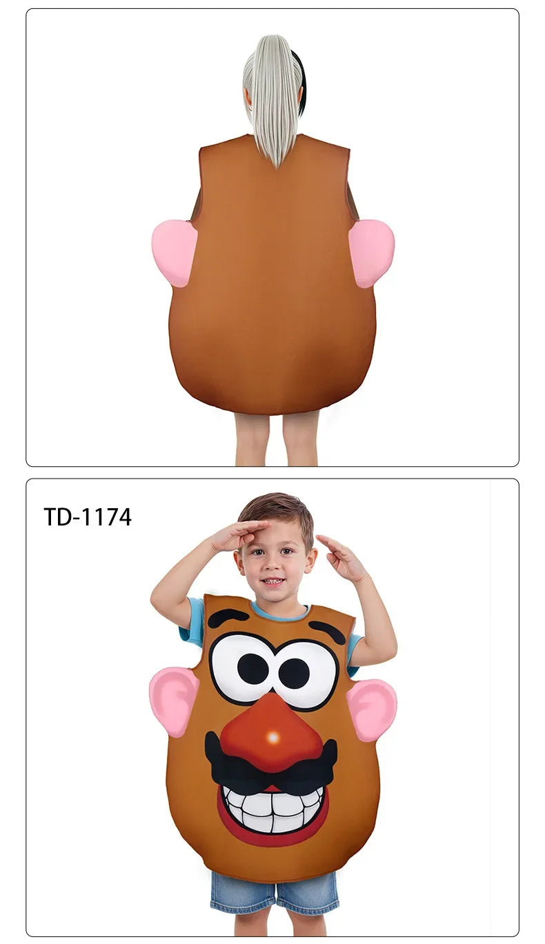 Bijpassende cosplaykostuumset voor koppels als Mr. en Mrs. Potato Head, Halloween-, carnaval- en feestoutfit 2026