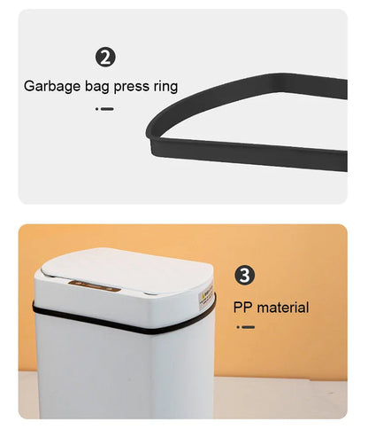 Smart Sensor Trash Can Rectangular Kitchen Bathroom