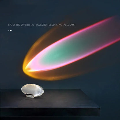 LED Table Lamp Crystal Projector Oval Glass Bedside Lamp Fall 2025 Halloween Mood Lighting Decor