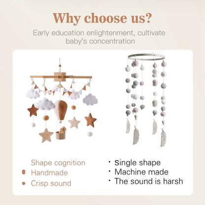 Hot Air Balloon Crib Mobile Newborn Sensory Toys Soothing