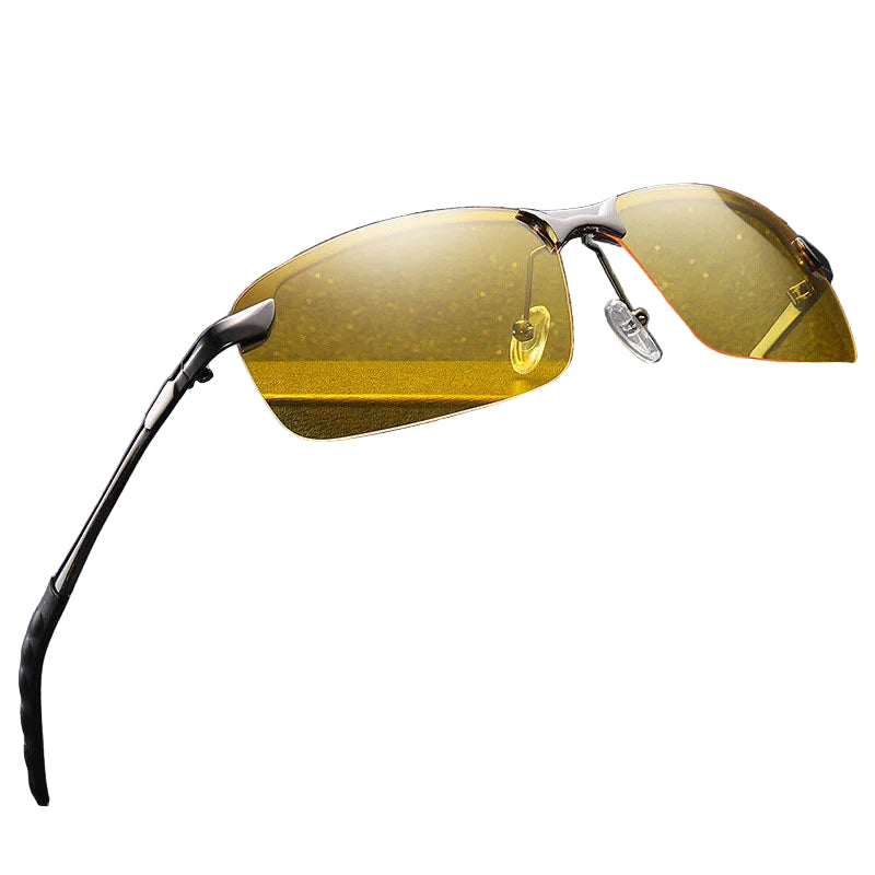 Polarized Night Driving Sunglasses Rimless Alloy Frame UV400 Protection Fall 2025