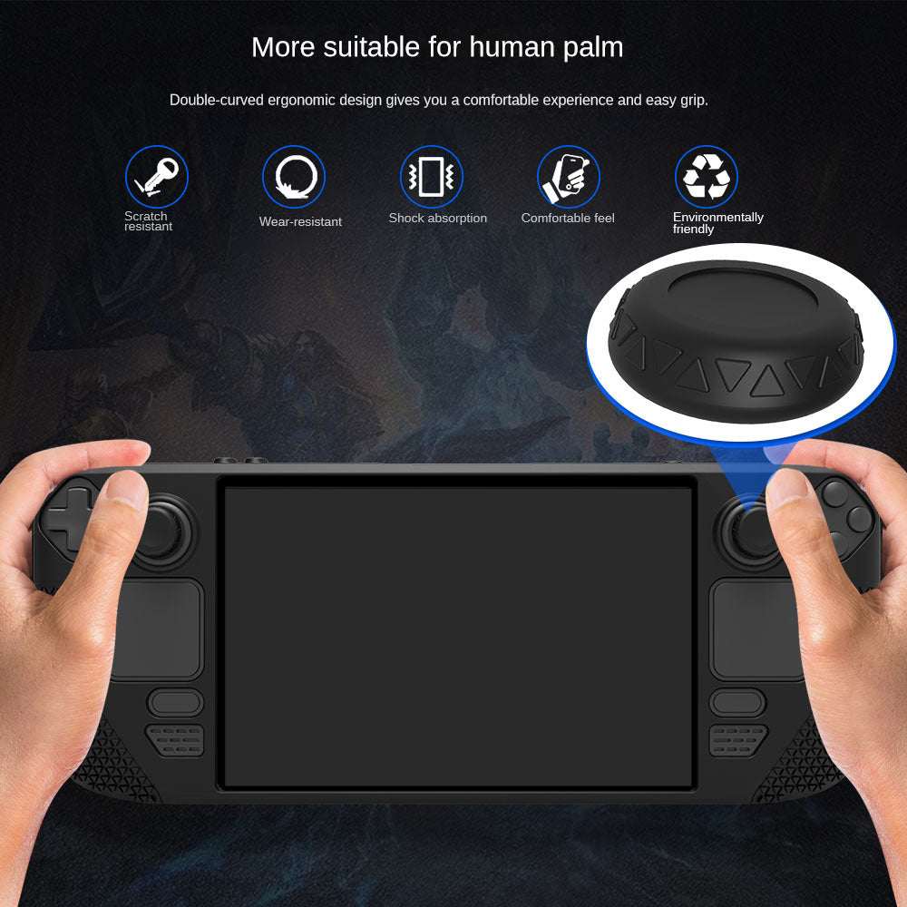 Funda de silicona para Steam Deck OLED con tapas de botones y agarre