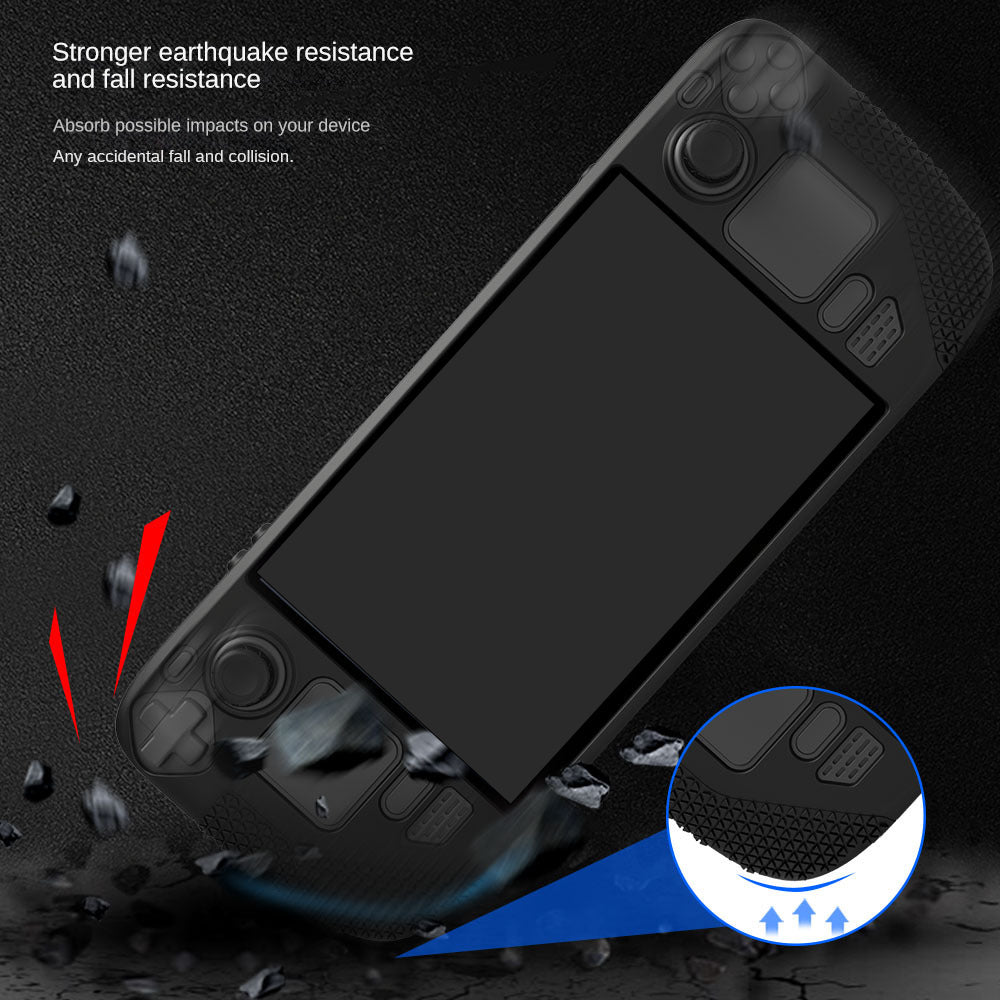 Funda de silicona para Steam Deck OLED con tapas de botones y agarre