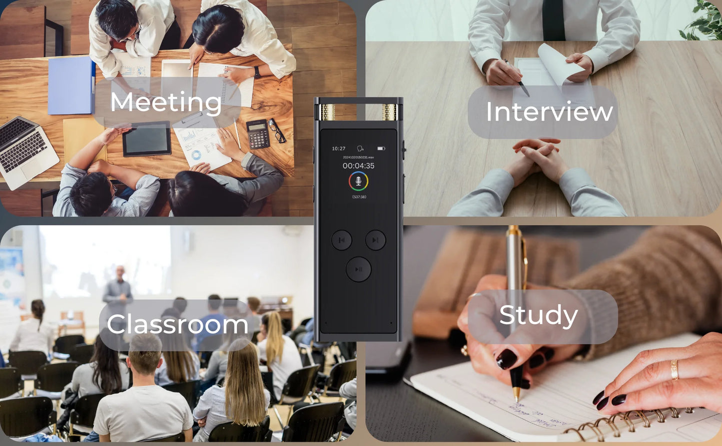 AI Voice Recorder 64GB Aluminum Dictaphone Transcribe