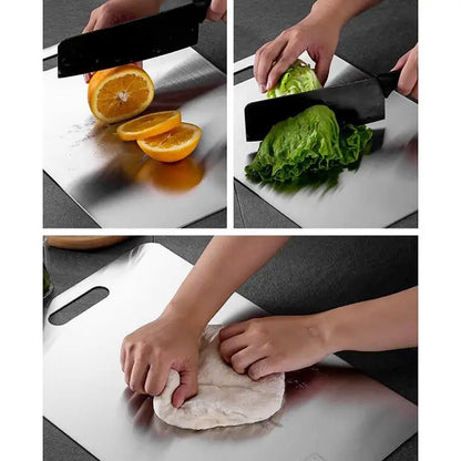 Titanium Cutting Board for Kitchen - 304 Stainless Steel Double-Sided Food Grade