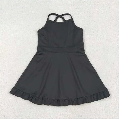Soft girls' knit dress – knee-length, cotton-elastane, casual wear for active play