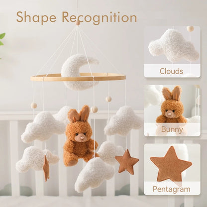 Baby Crib Mobile Wooden Nursery Newborn Sensory Toys