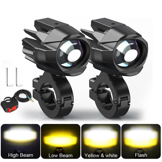 HAOLIDE LED Motorcycle Headlight 6000K – Auxiliary Fog Spot Light 3500K Strobe Off-Road Motorbike 2026