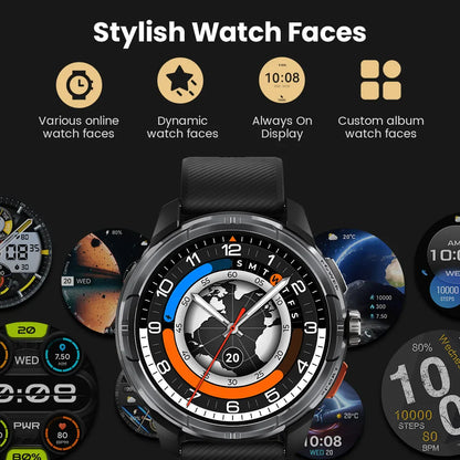 Smartwatch With GPS – 1.6-Inch AMOLED, 5ATM Waterproof, Bluetooth Calling, 22-Day Battery, Fall 2025 Gift