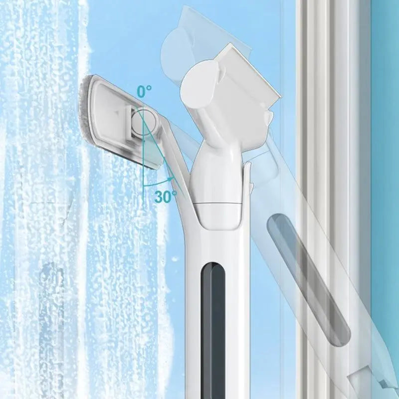 Multifunctional Window Spray Mop with Silicone Scraper - Household Cleaning Tool for Streak-Free Shine