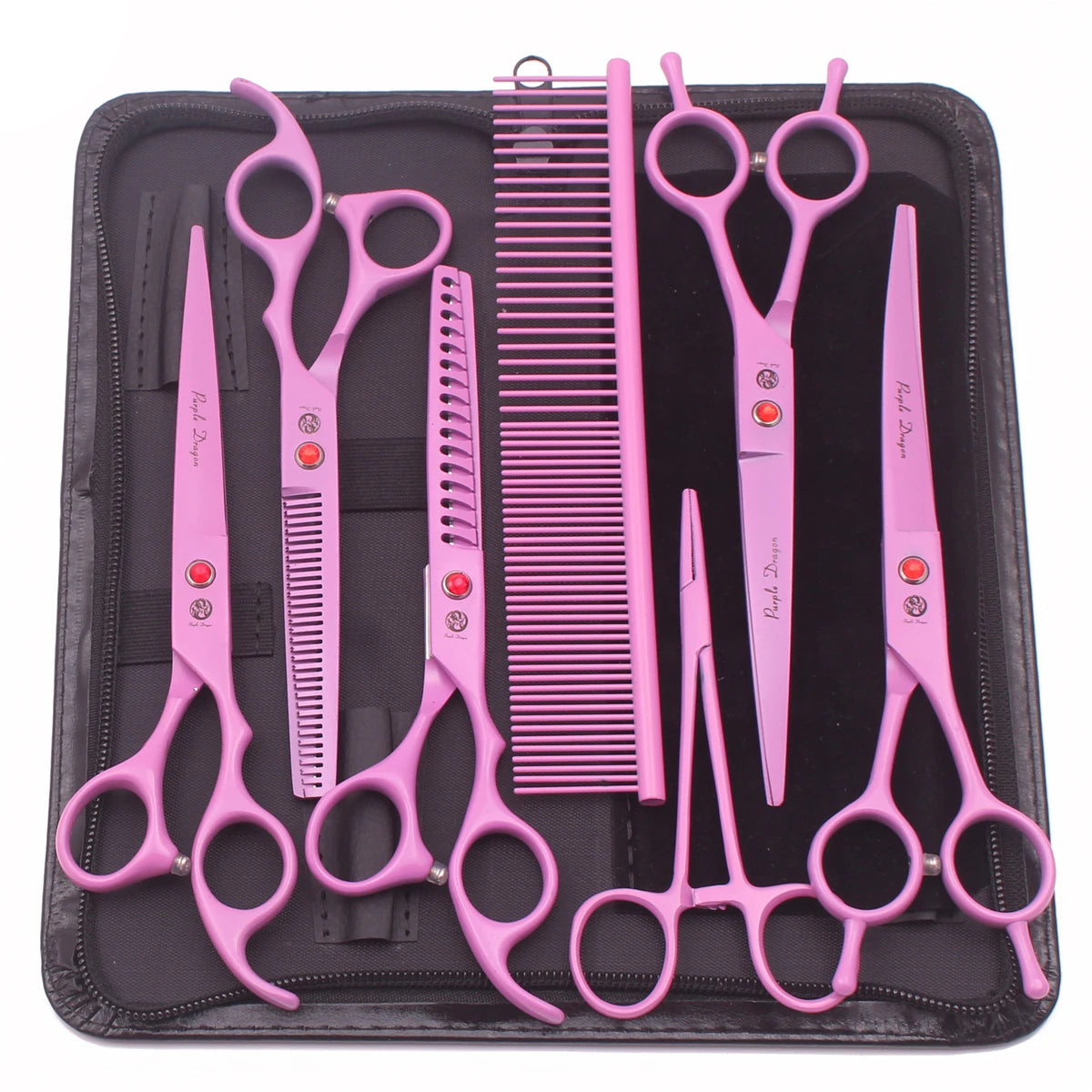 Professional Pet Grooming Scissors Kit - Stainless, Thinning & Chunker Shears