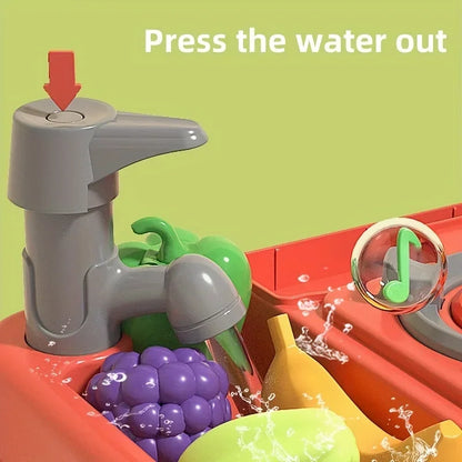 Juego de cocina interactivo para niños: juguetes de cocina realistas con luz y sonido para mayores de 3 años, regalo divertido para niños y niñas