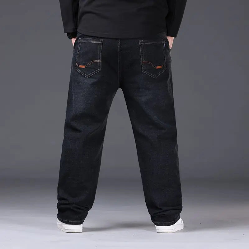 Oversized Relaxed Men's Jeans - High Waist, Stretch Denim
