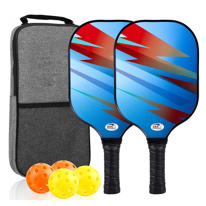 Variant image for USAPA Approved Pickleball Paddle Set of 2 with 4 Balls and Carrying Bag - Lightweight Fiberglass Rackets for Indoor and Outdoor Play-13