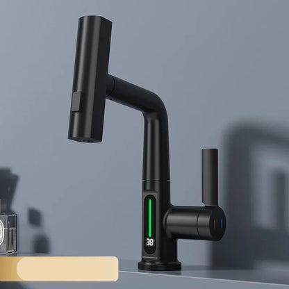 LED Intelligent Temperature Display Kitchen Faucet Tap - Hot and Cold Water Sink Faucet