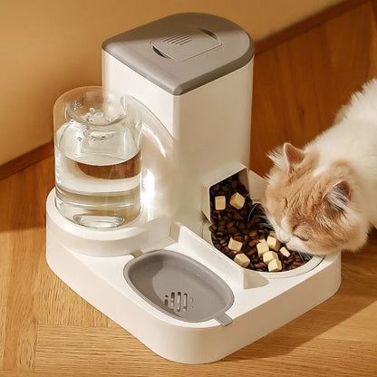 Alimentador automático para mascotas con dispensador de comida y agua por gravedad, sin baterías, manos libres, caída 2025, fácil de limpiar