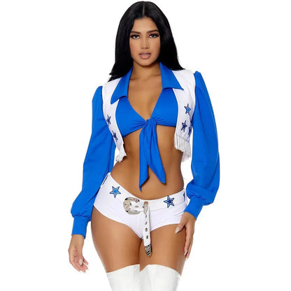 Fitted Women Cheerleader Costume - Crop Top, Polyester