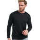 Merino Wool Thermal Base Layer Set Men's - 240G Midweight Long Sleeve Top & Free Hiking Socks